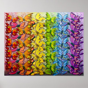 Regnbåge efter Butterflies Poster