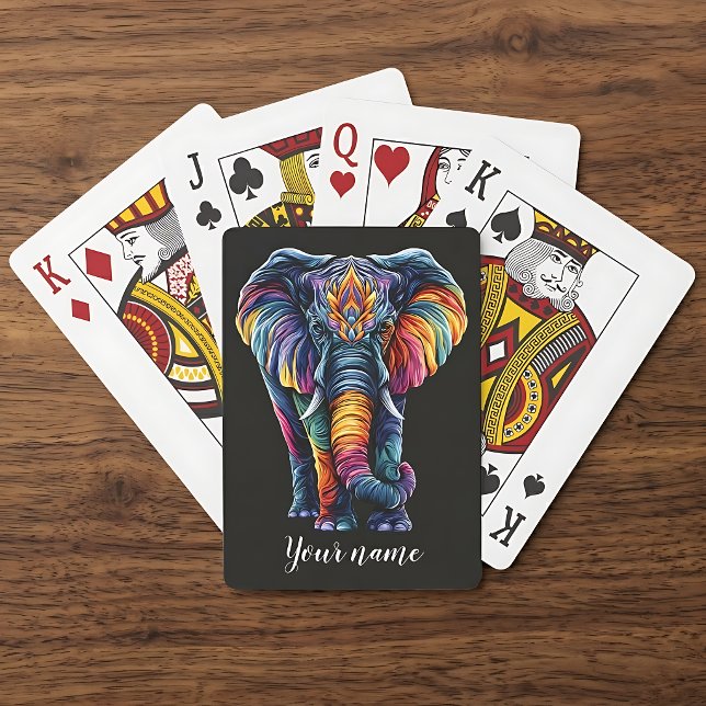 Regnbåge Elefant Poker Kort Casinokort (Skapare uppladdad)