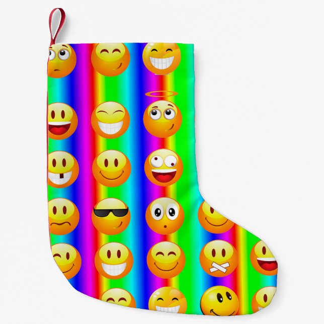 regnbåge emoji julafton christmas-lagring liten julstrumpa (Framsidan)