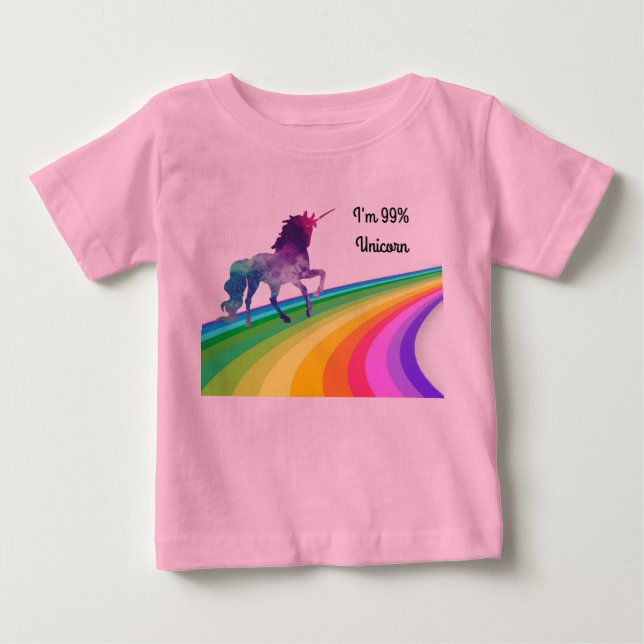 Regnbåge Enhörning - Baby tutu-bodysuit Tee Shirt (Framsida)