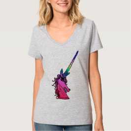 Regnbåge Enhörning Cameo Emblem Grafisk T-Shirt