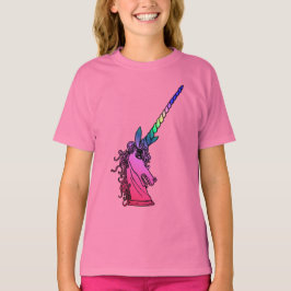 Regnbåge Enhörning Cameo Emblem Långärmad T-shirt
