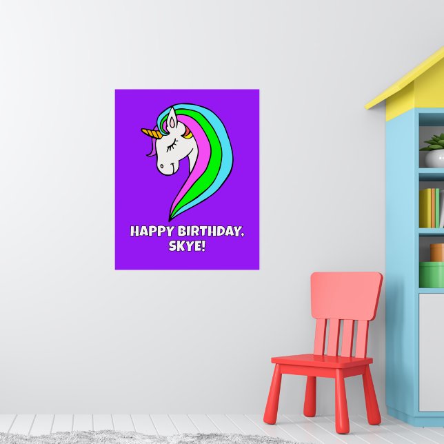 Regnbåge Enhörning Festa Poster (Barnkammare 1)