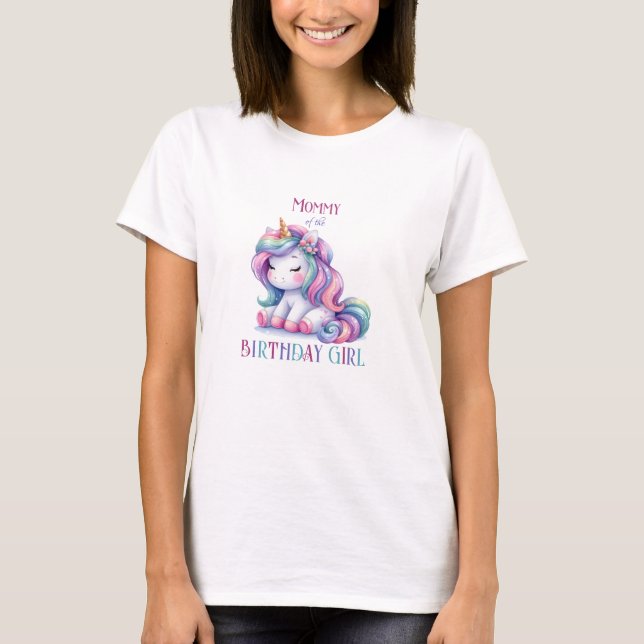 Regnbåge Enhörning Magisk Födelsedag T Shirt (Framsida)