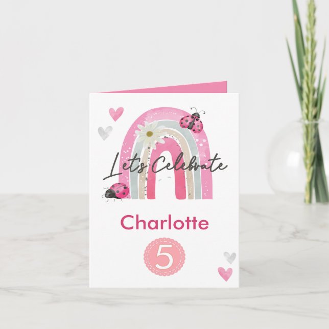 Regnbåge Enhörning Personlig ålder Lila  Kort (Framsida)