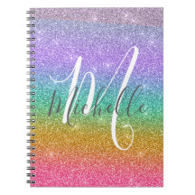 Regnbåge Falskt Glitter Personlig Monogram Namn