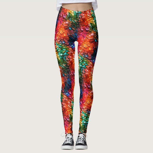 Regnbåge Fantasi Sjumilslöperskorpans Leggings (Framsida)