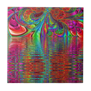 Regnbåge Fantasy Mosaic Liggande slipat glas Kakelplatta