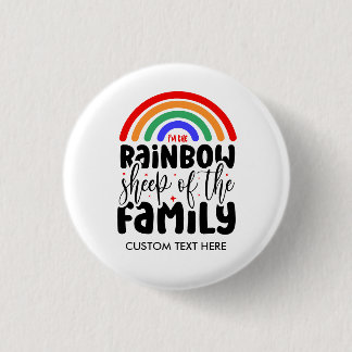 REGNBÅGE FÅR AV FAMILJEN Rolig Gay Knapp