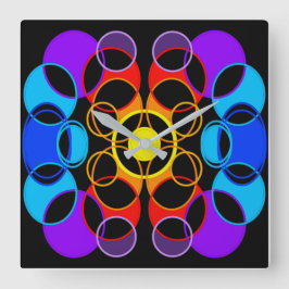 Regnbåge färg cirklers utformning fyrkantig klocka