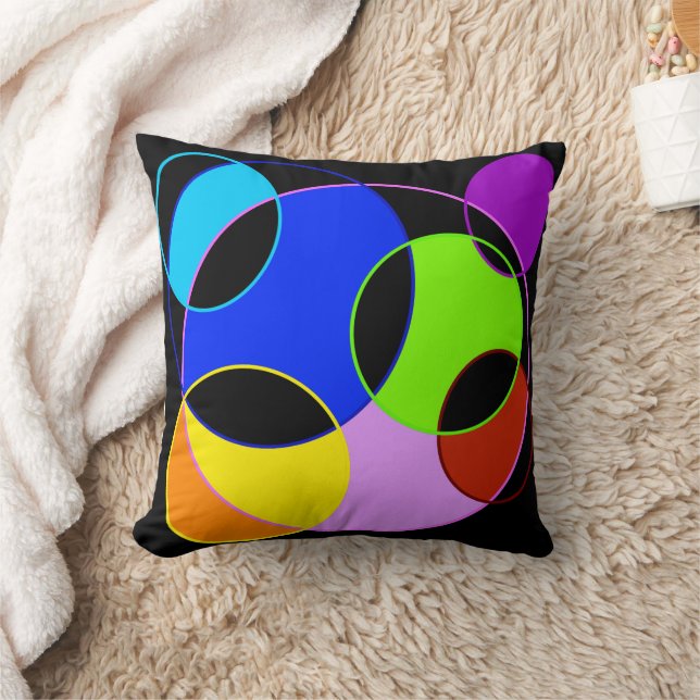 Regnbåge färg cirklers utformning kudde (Filt)