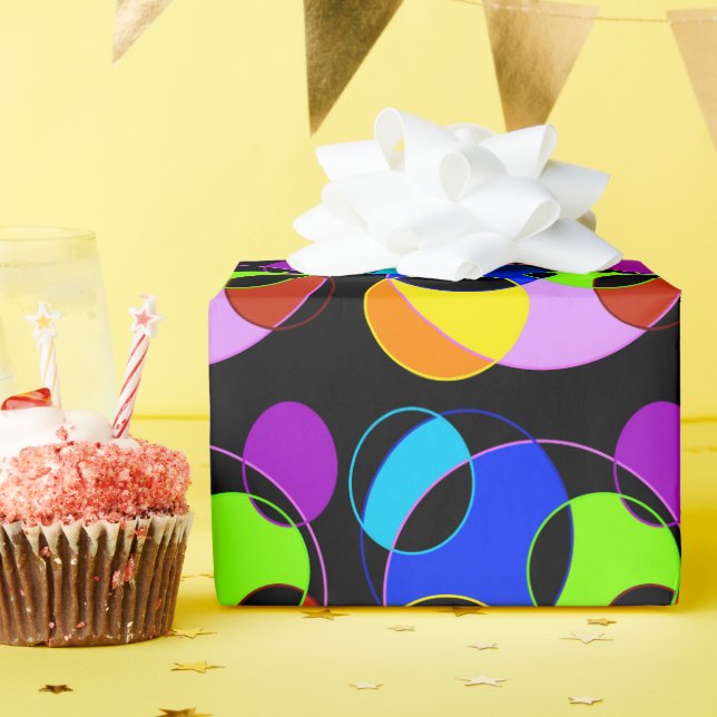 Regnbåge färg cirklers utformning presentpapper (Födelsedagsfest)