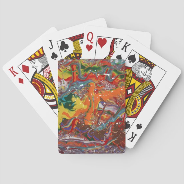 Regnbåge Färg Flow Paint Art Casinokort (Baksidan)