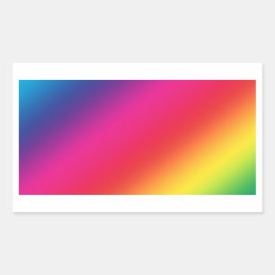 Regnbåge Färg Rectangle Sticker Rektangulärt Klistermärke