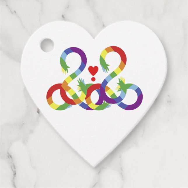 Regnbåge, färgad händer gåvor etiketter (Framsida)