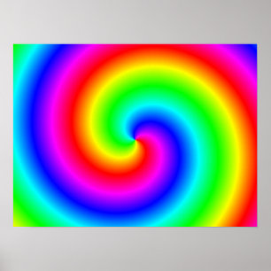 Regnbåge-färgad lutningspiral poster