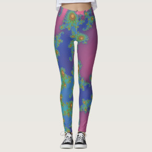 Regnbåge Färgad Spiral Fractal Design Leggings