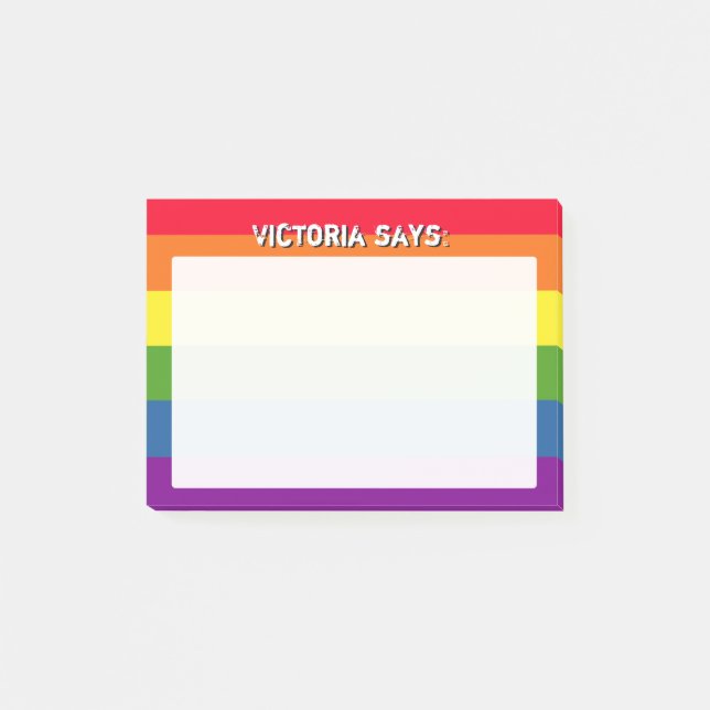 Regnbåge Färger med Anpassningsbar Post-it Block (Framsida)