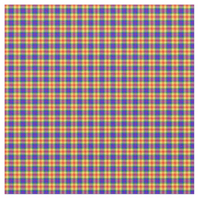 Regnbåge Färger Plaid Tartan Mönster Tyg (Närbild)