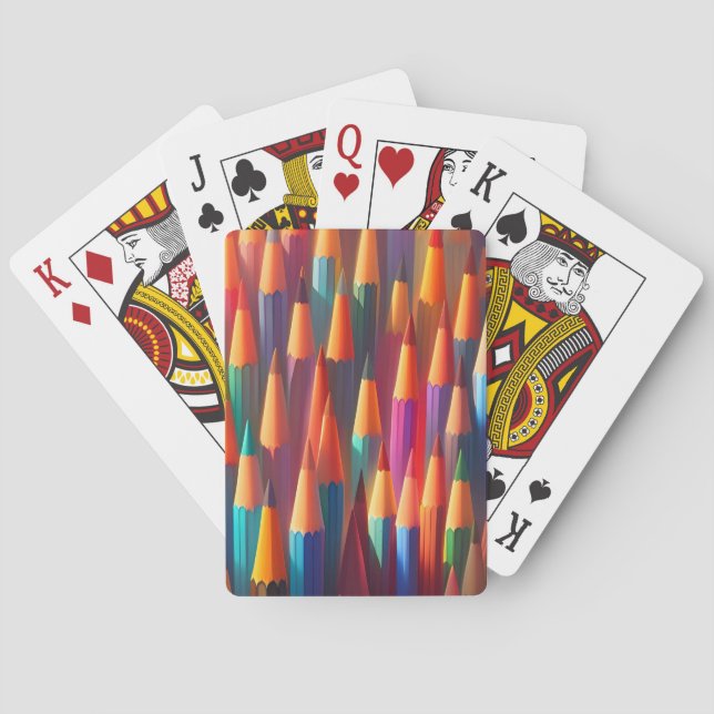 Regnbåge, färgfull pennpalett, vattenfärg casinokort (Baksidan)