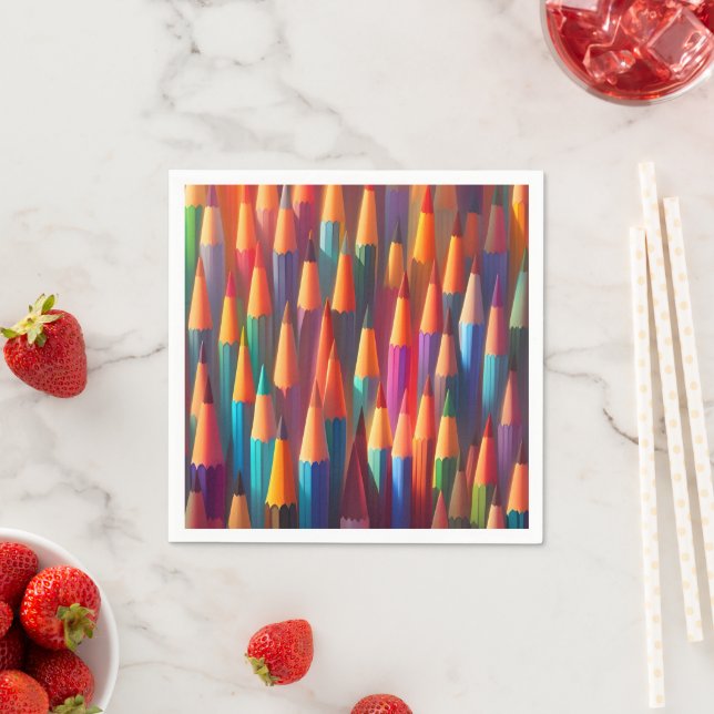 Regnbåge, färgfull pennpalett, vattenfärg pappersservett (Insitu)