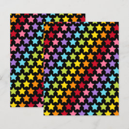 Regnbåge Färgglada Stjärnor Scrapbook Papper