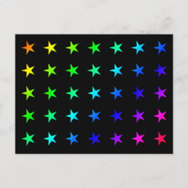 Regnbåge - färgstarka Multifärgader Stars Formikon Vykort
