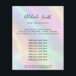 regnbåge FAUX-holografisk bakgrund Flygblad<br><div class="desc">skönhetssalon professionell makeup artist fluor</div>