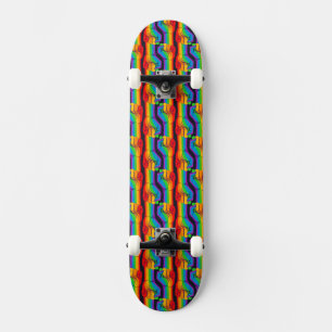 Regnbåge Fist Mönster Mini Skateboard Bräda 18,5 Cm