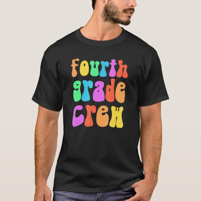 Regnbåge Fjärde Klass-besättningen Retro 4:e Gr Li T Shirt (Framsida)