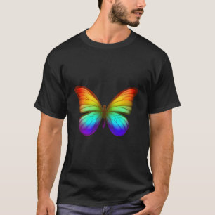 Regnbåge Fjäril Färgrik Natur Arbete T Shirt