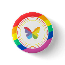 Regnbåge Fjäril HBTQ+ Pride Knapp