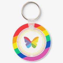 Regnbåge Fjäril HBTQ+ Pride Knapp