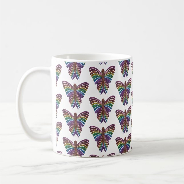 Regnbåge Fjäril (mönster) - Klassisk Mugg (Vänster)