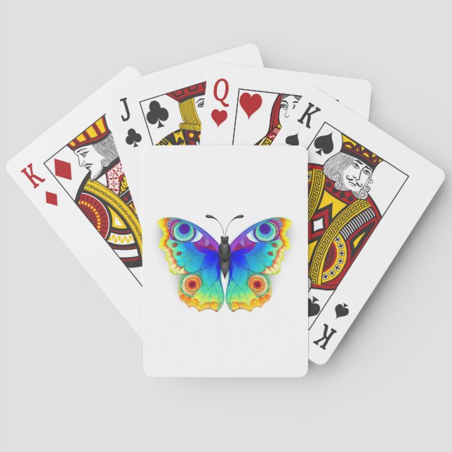 Regnbåge Fjäril Påfågelöga Casinokort (Baksidan)