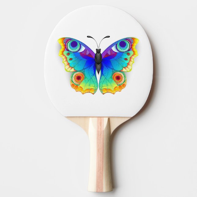 Regnbåge Fjäril Påfågelöga Pingisracket (Framsidan)