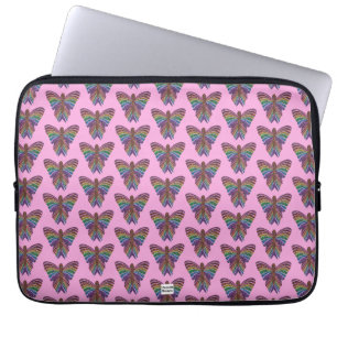 Regnbåge Fjäril (rosa) - Bärbar datorsylt Laptop Fodral