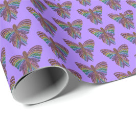 Regnbåge Fjäril (violett) - Inpackningspapper Presentpapper