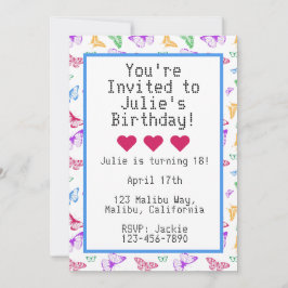 Regnbåge Fjärilar Inbjudningar