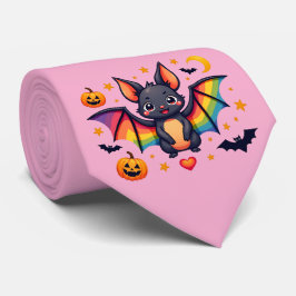 🦇🌈 Regnbåge Fladdermus Pumpa Party Sjal Slips