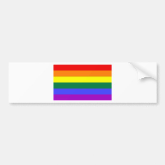 Regnbåge Flagga Bumper Sticker Bildekal (Framsidan)