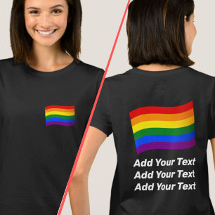 Regnbåge Flagga Gay pride Flagga 2 Sides Skriv ut T Shirt