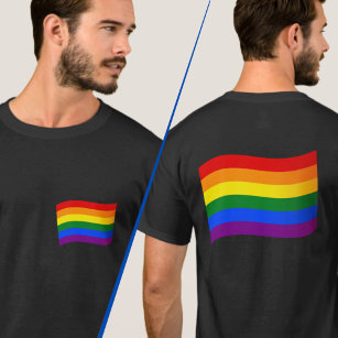 Regnbåge Flagga Gay pride LGBTQ 2-sidutskrift T Shirt