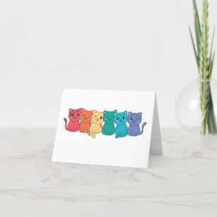 Regnbåge Flagga Gay pride Lgbtq Cat Cute Cat Tack Kort