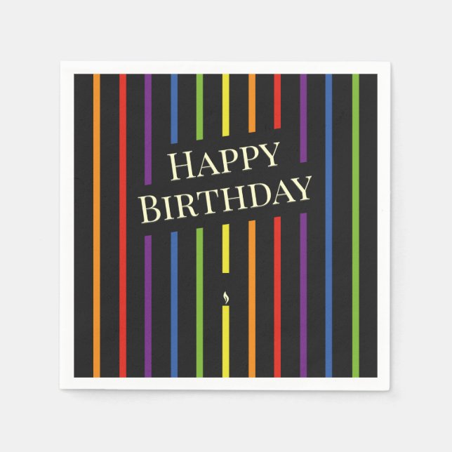 Regnbåge flagga gay queer lgbtq födelsedagslapor pappersservett (Framsidan)