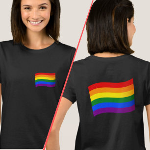 Regnbåge Flagga HBT-HBT-kontor, framsida/baksida T Shirt