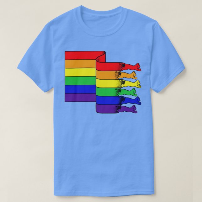 Regnbåge flagga katter t shirt (Design framsida)