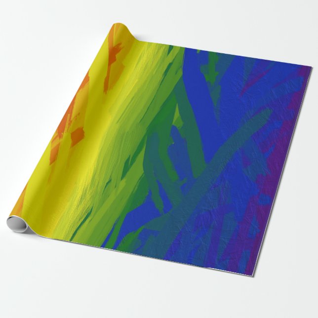 Regnbåge Flames-övertoning Presentpapper (Utrullad)