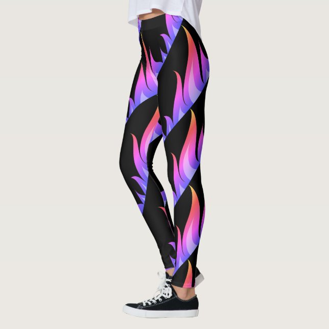 Regnbåge flammar träning fitness gym leggings (Vänster)