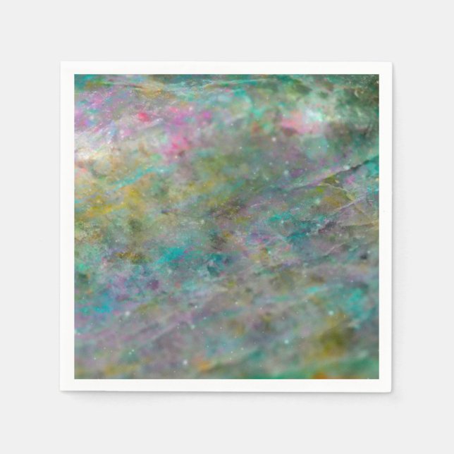 Regnbåge Flerfärgad Kristall Sten Marmor Pappersservett (Framsidan)